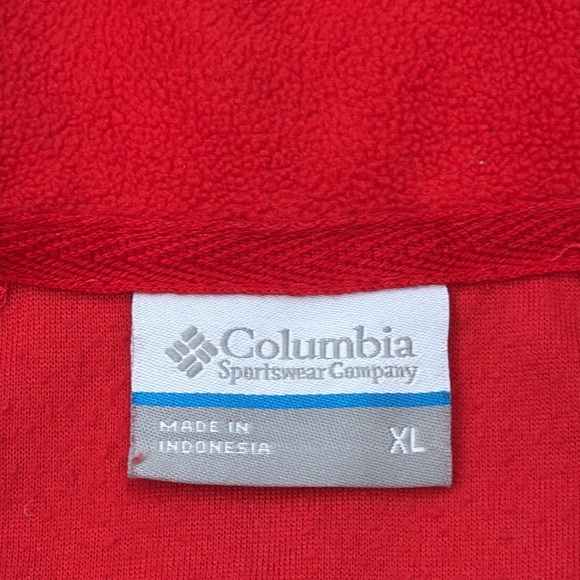 COLUMBIA Red Fleece Quarter Zip Pullover Sweater - Picture 3 of 6